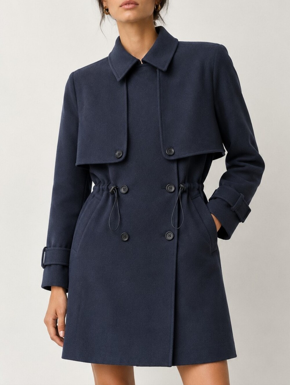Madewell Travel Trench in Navy Blue